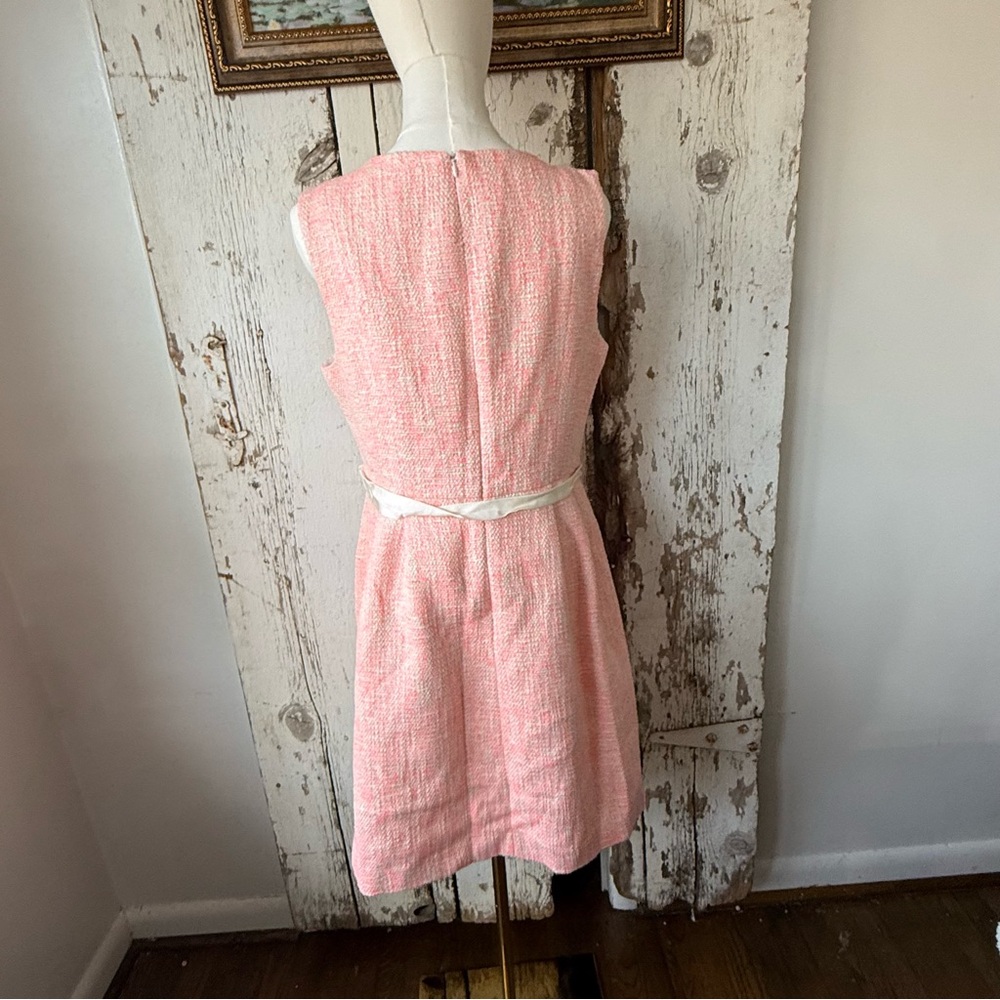 Womens Trina Turk Aime Sleeveless Tweed Shift Dress Orange Pink Salmon - Picture 6 of 13